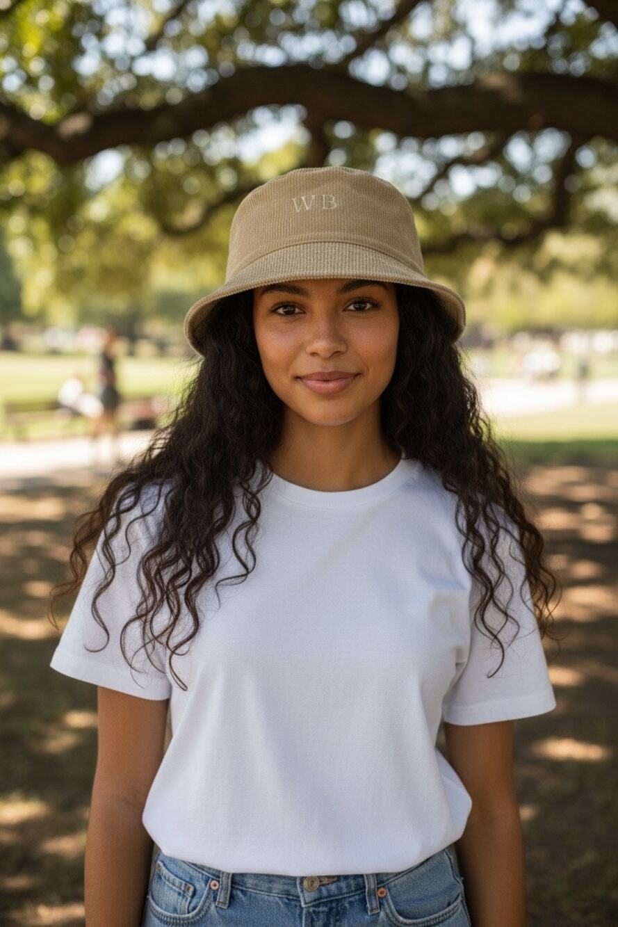 Will + Bear Corduroy Bucket Hat – Unisex Vintage Boho Style Size Med